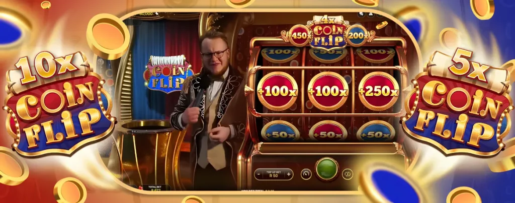 bônus ao vivo Crazy Coin Flip